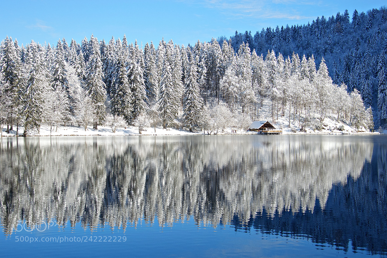 Nikon D3200 sample photo. Winter lake reflection photography