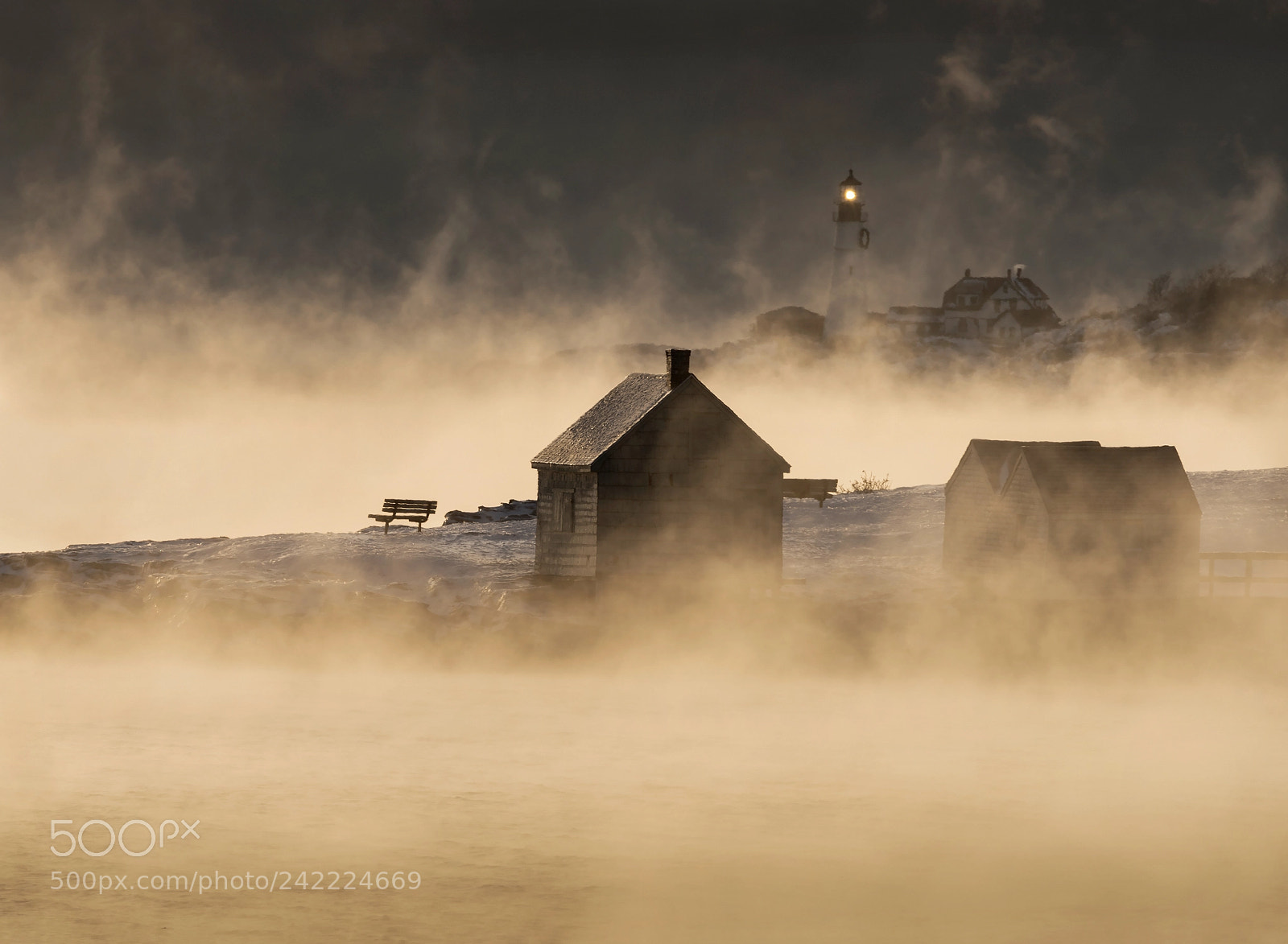 Nikon D810 sample photo. Sea smoke morning photography