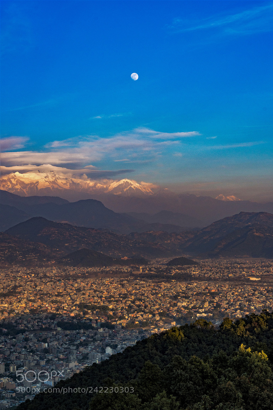 Nikon D7200 sample photo. Moonrise over pokhara photography
