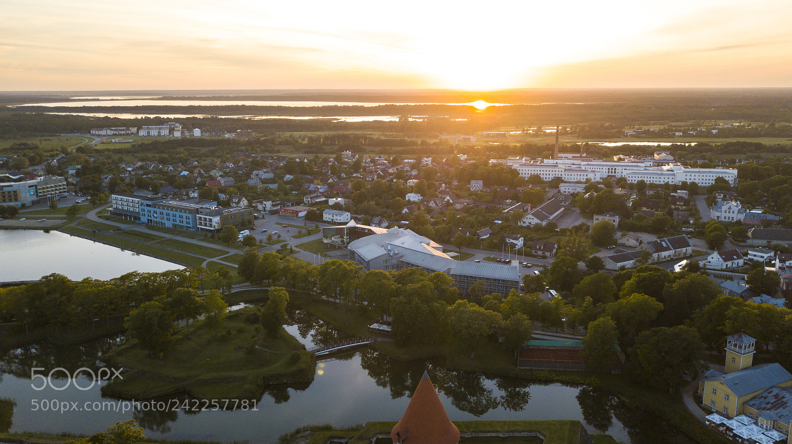 DJI FC220 sample photo. Kuressaare sunset photography