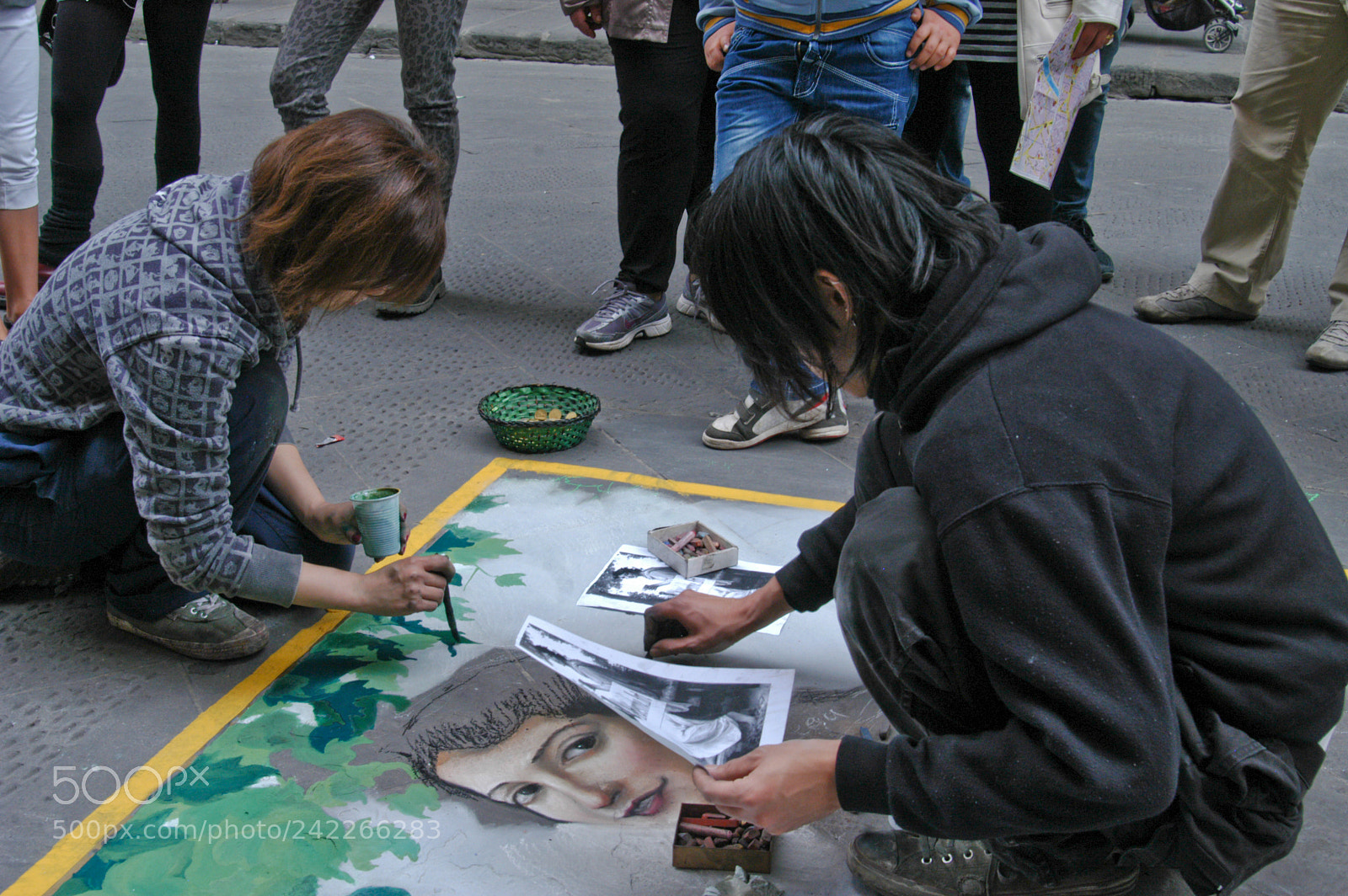 Nikon D100 sample photo. Street painter in florence photography