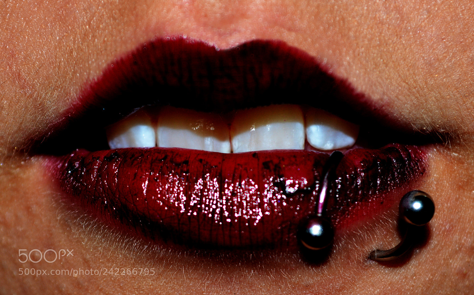 Nikon D3200 sample photo. Bloody lips photography