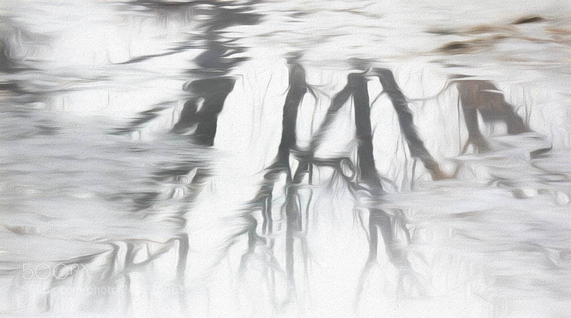 Olympus OM-D E-M1 sample photo. Ice framed reflection photography