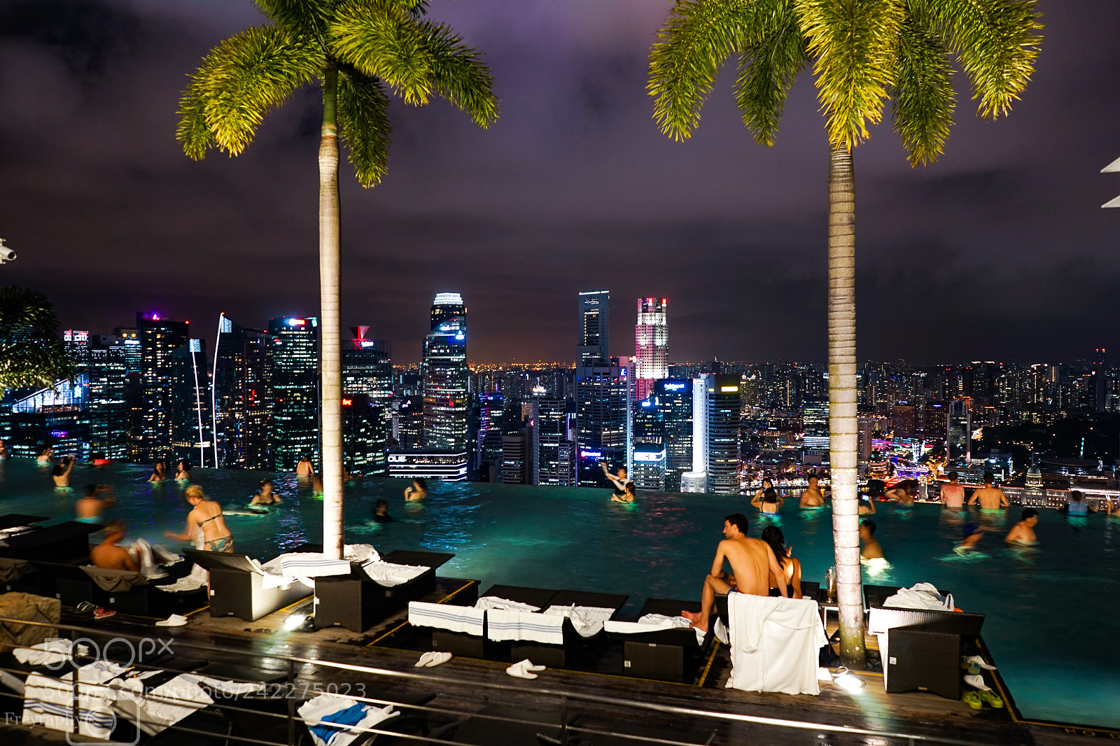 Sony a7 sample photo. Marina bay sands pool photography