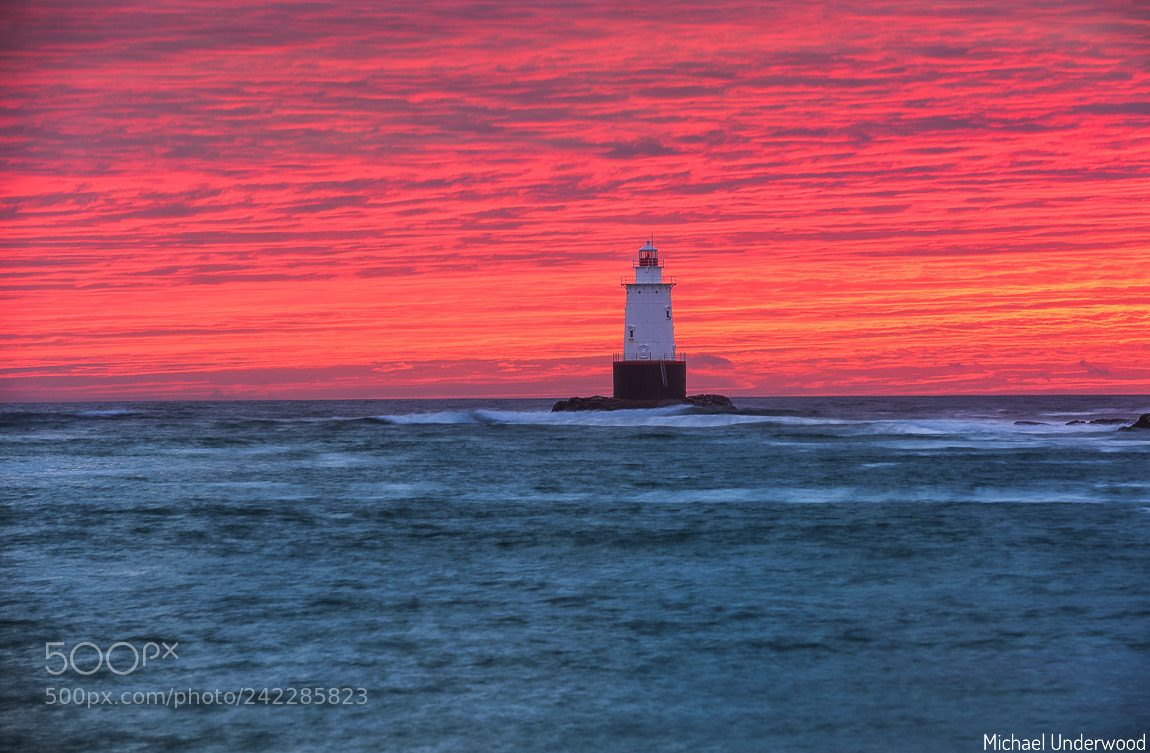 Nikon D600 sample photo. Sakonnet light sunset photography