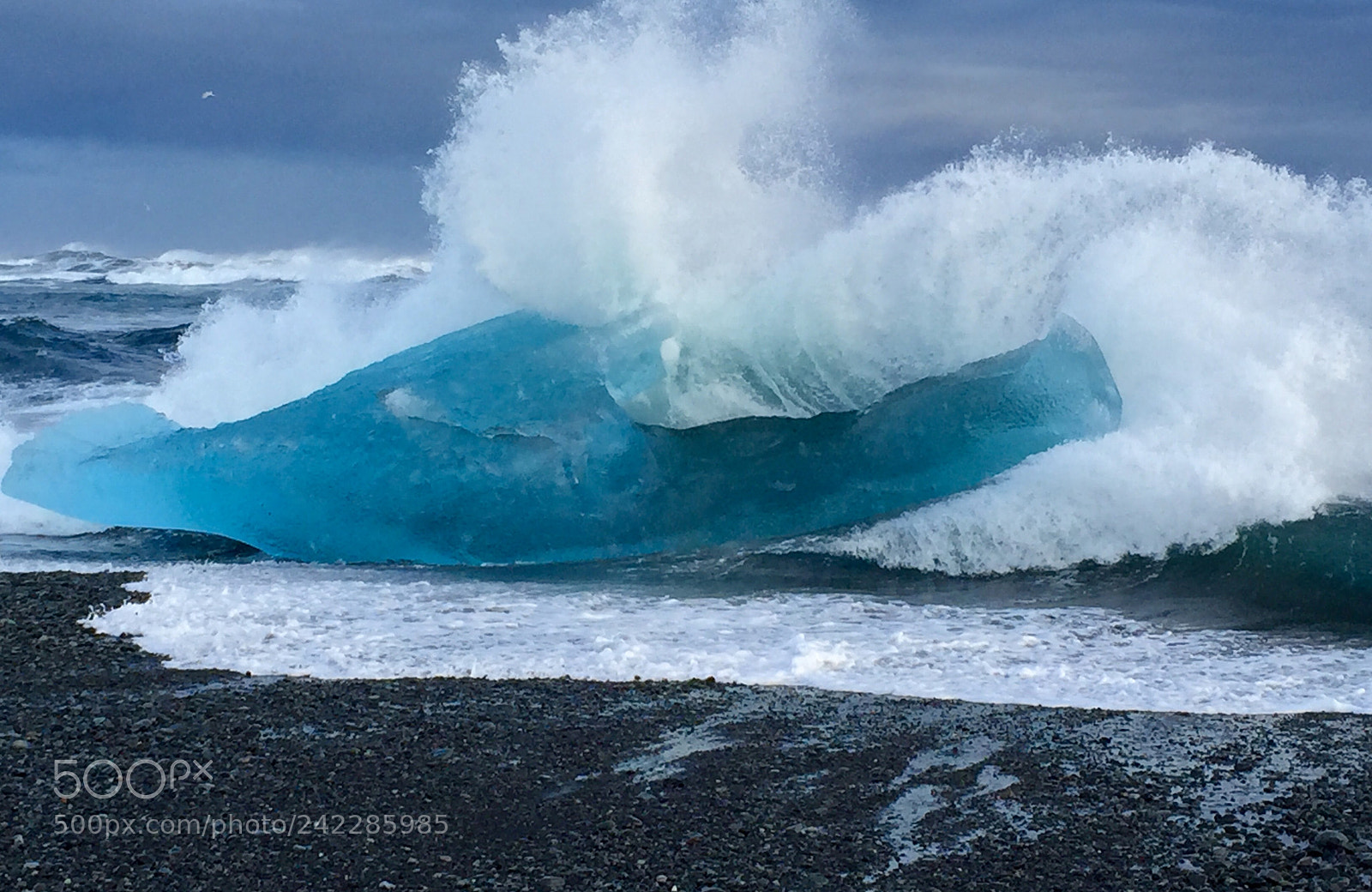 Apple iPhone 6 sample photo. Wave breaking on iceberg photography