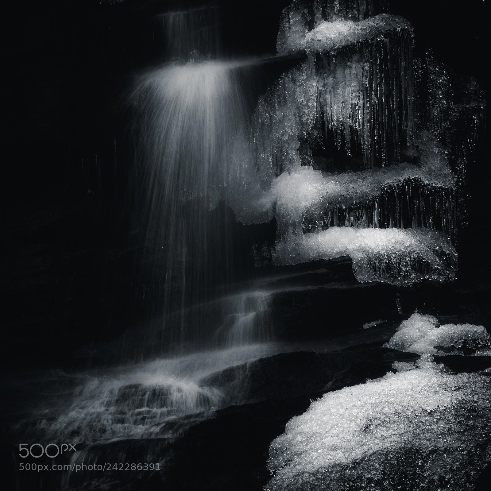 Pentax K-1 sample photo. Frozen waterfall photography