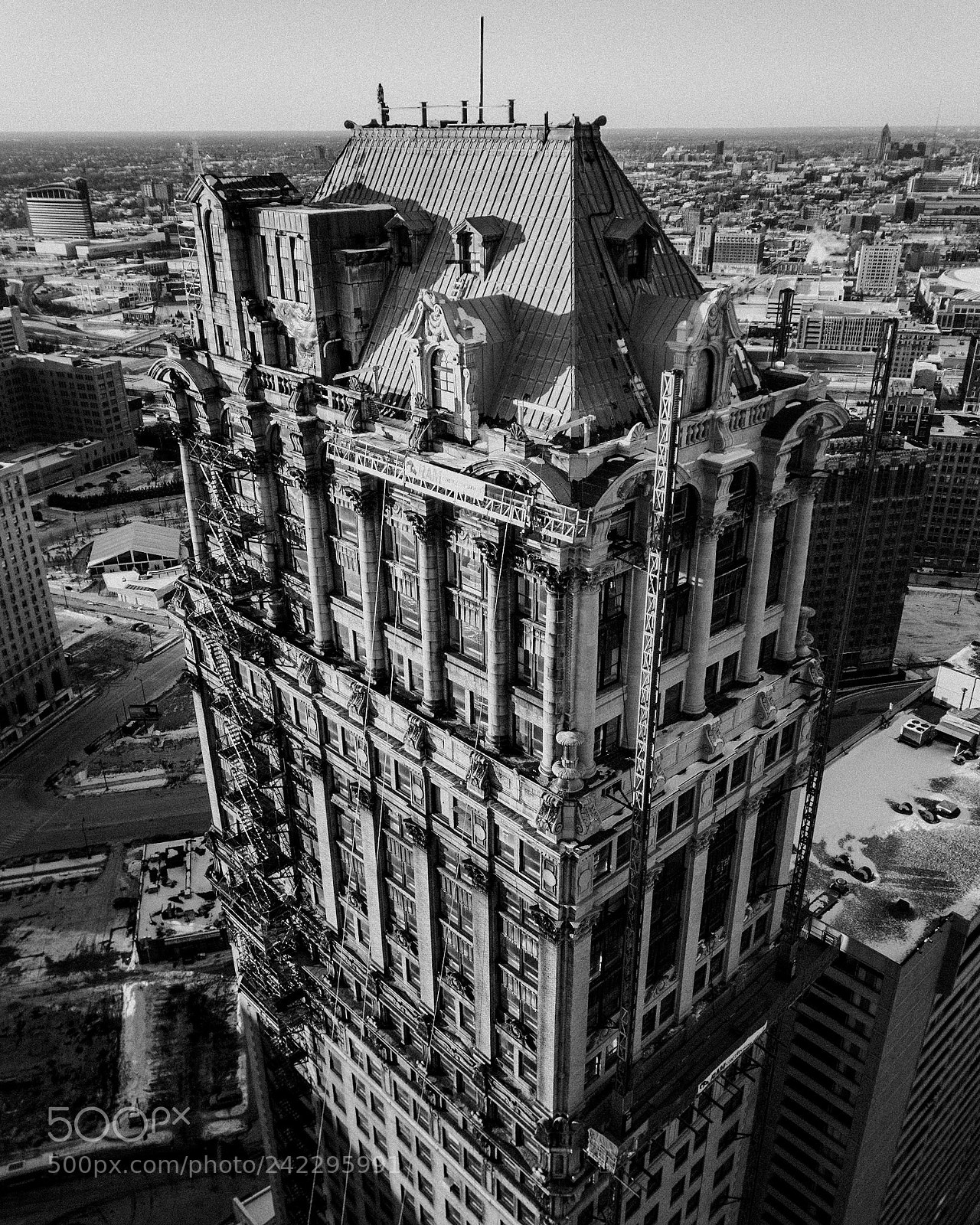 DJI FC220 sample photo. Book tower- detroit, mi photography