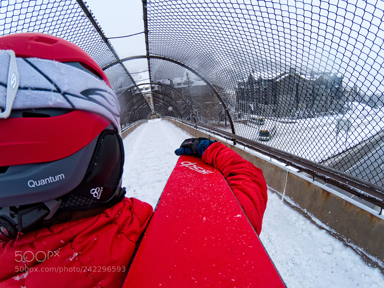 GoPro Hero5 Black sample photo. Carry skis on shoulder photography