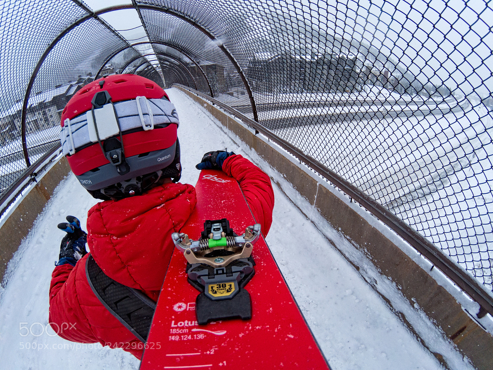 GoPro Hero5 Black sample photo. Carry skis on shoulder photography