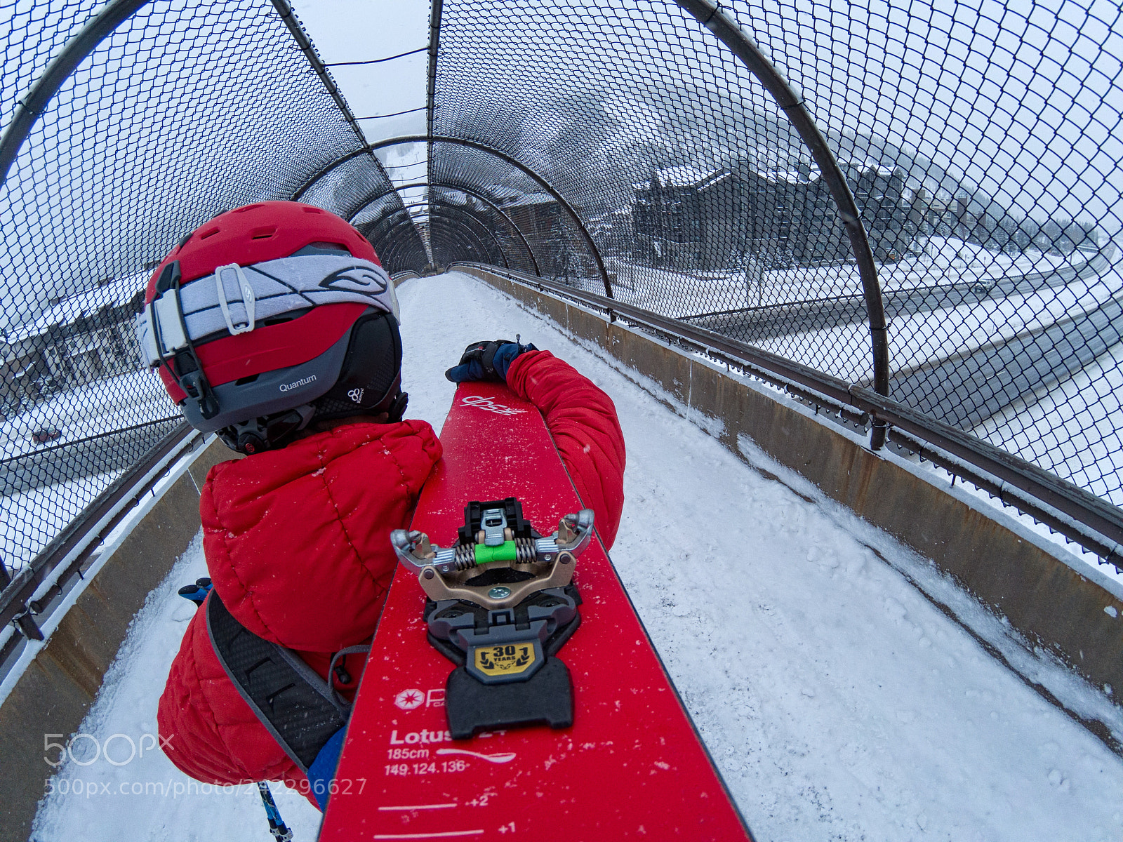 GoPro Hero5 Black sample photo. Carry skis on shoulder photography