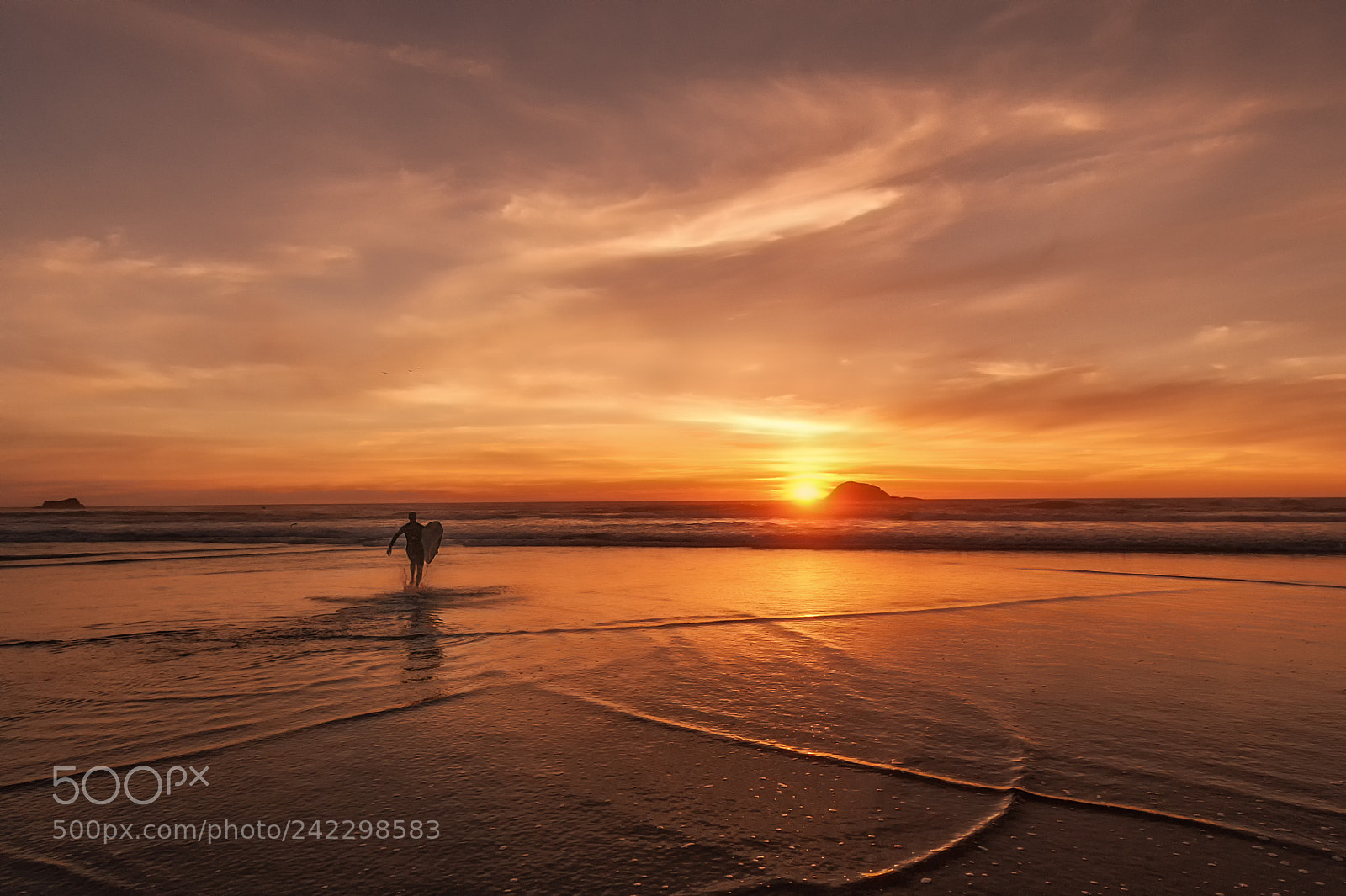 Nikon D700 sample photo. Sunset surfing photography