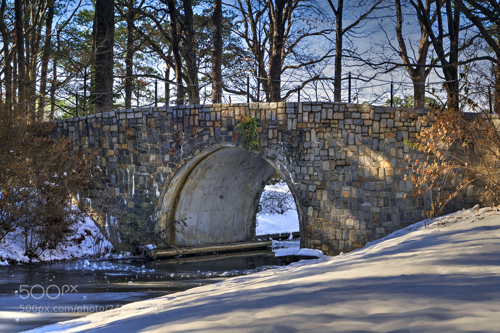 Sony a7R III sample photo. Stone bridge after snowstorm photography