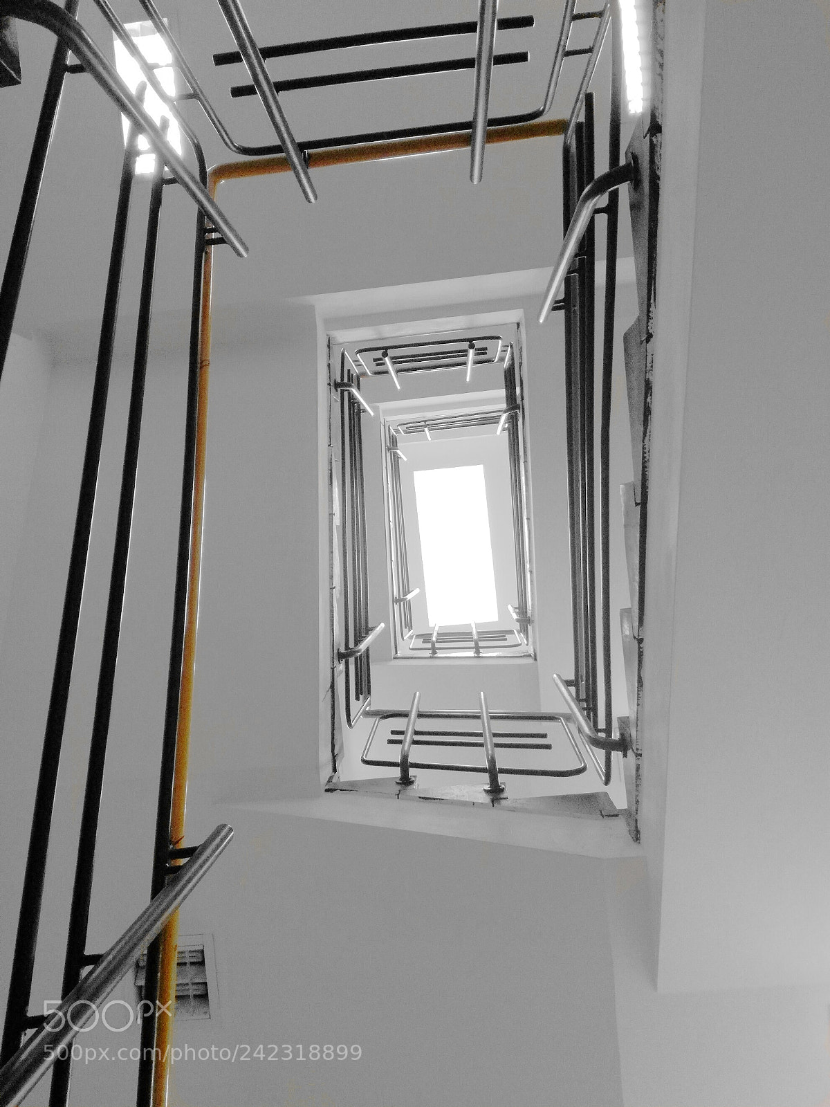 HUAWEI P9 LITE sample photo. Yellow handrail photography
