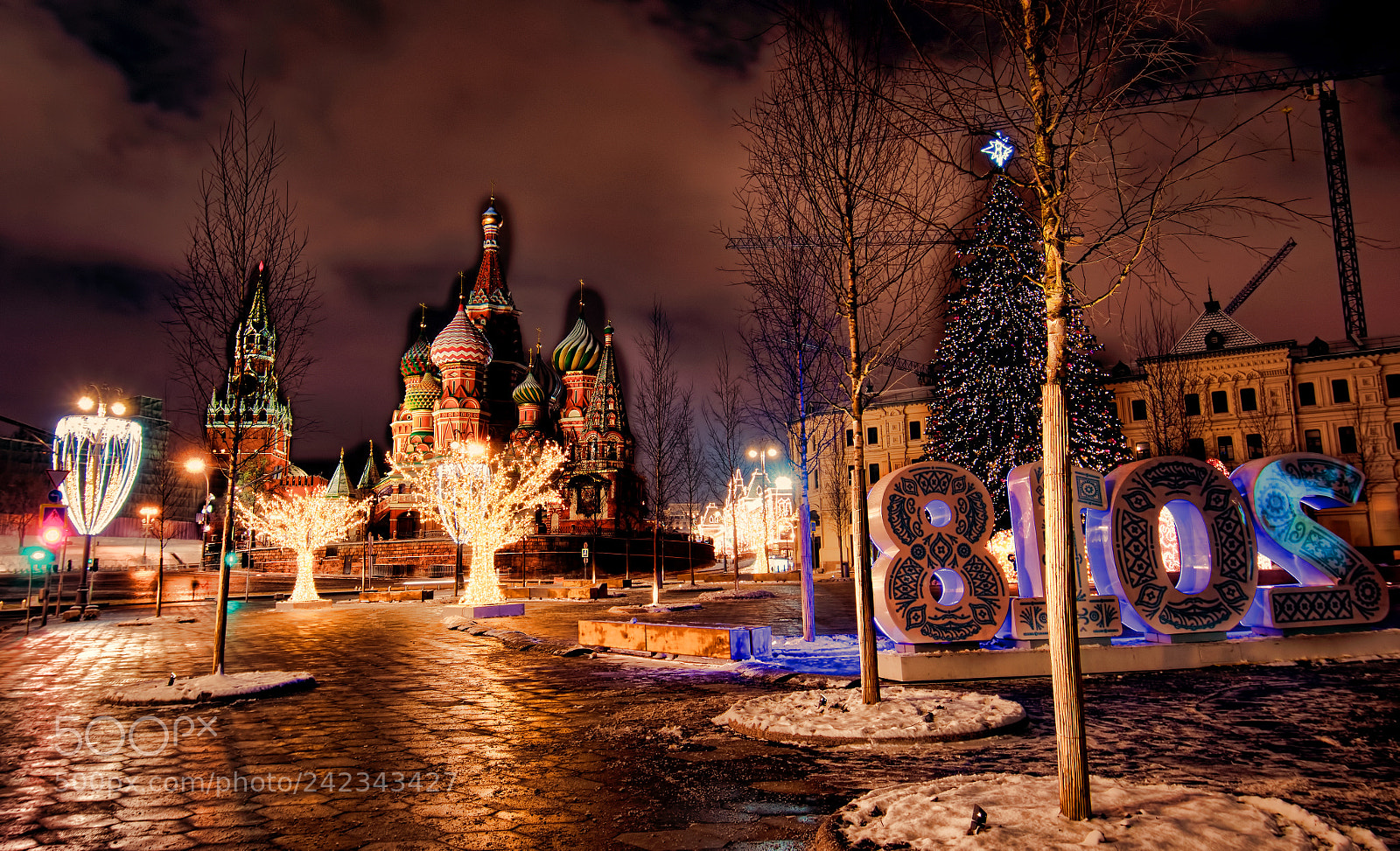 Nikon D500 sample photo. Winter night in moscow photography