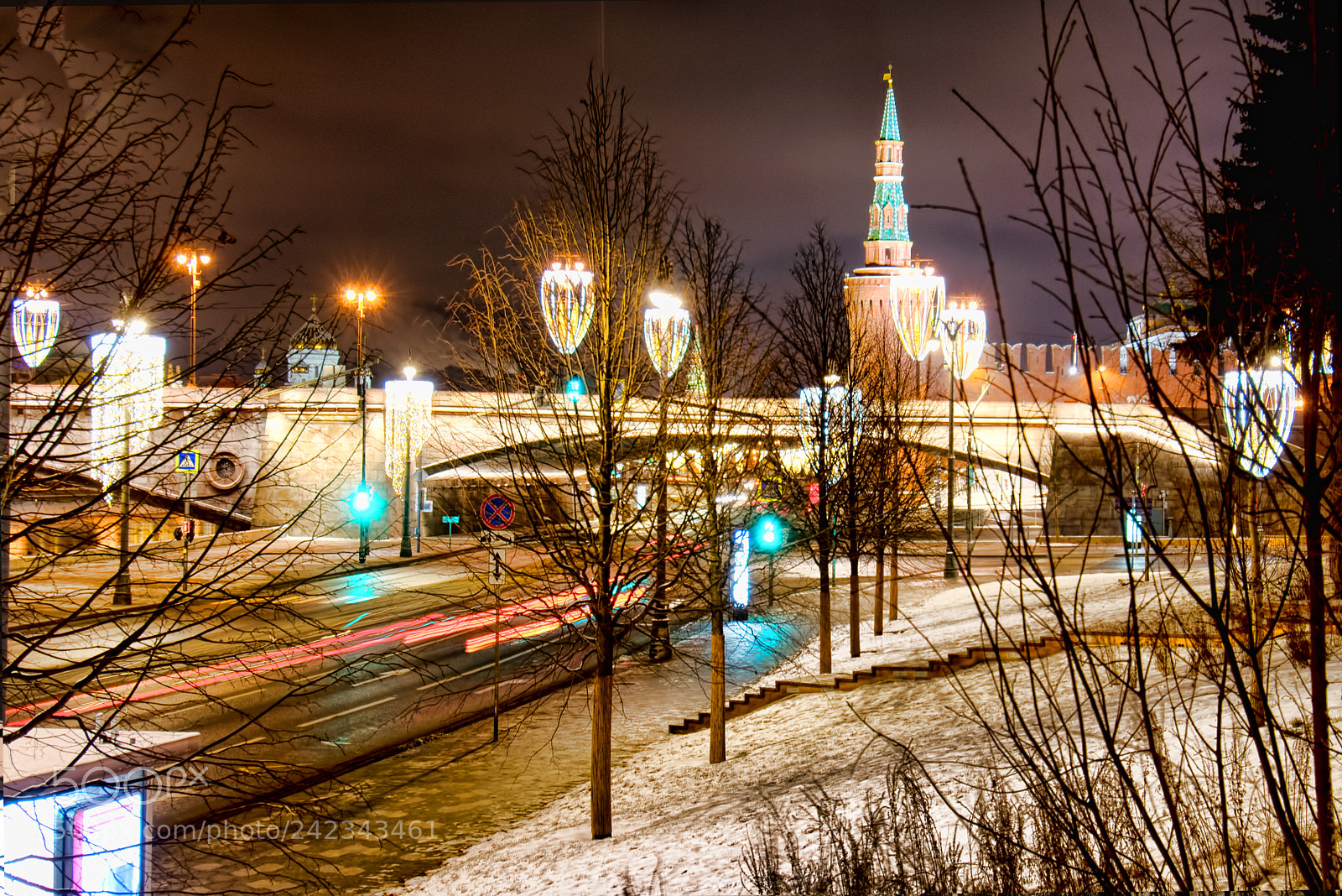 Nikon D500 sample photo. Winter night in moscow photography