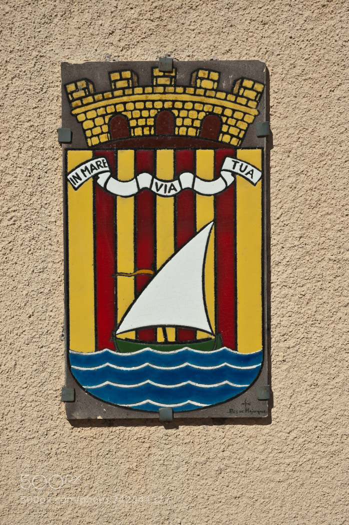 Nikon D70 sample photo. Wall plaque at banyuls photography