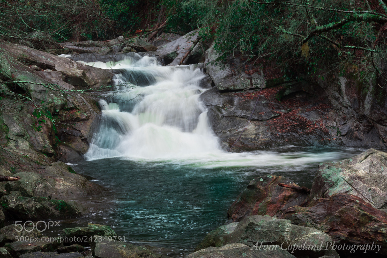 Nikon D7200 sample photo. Waterfall along the stream photography