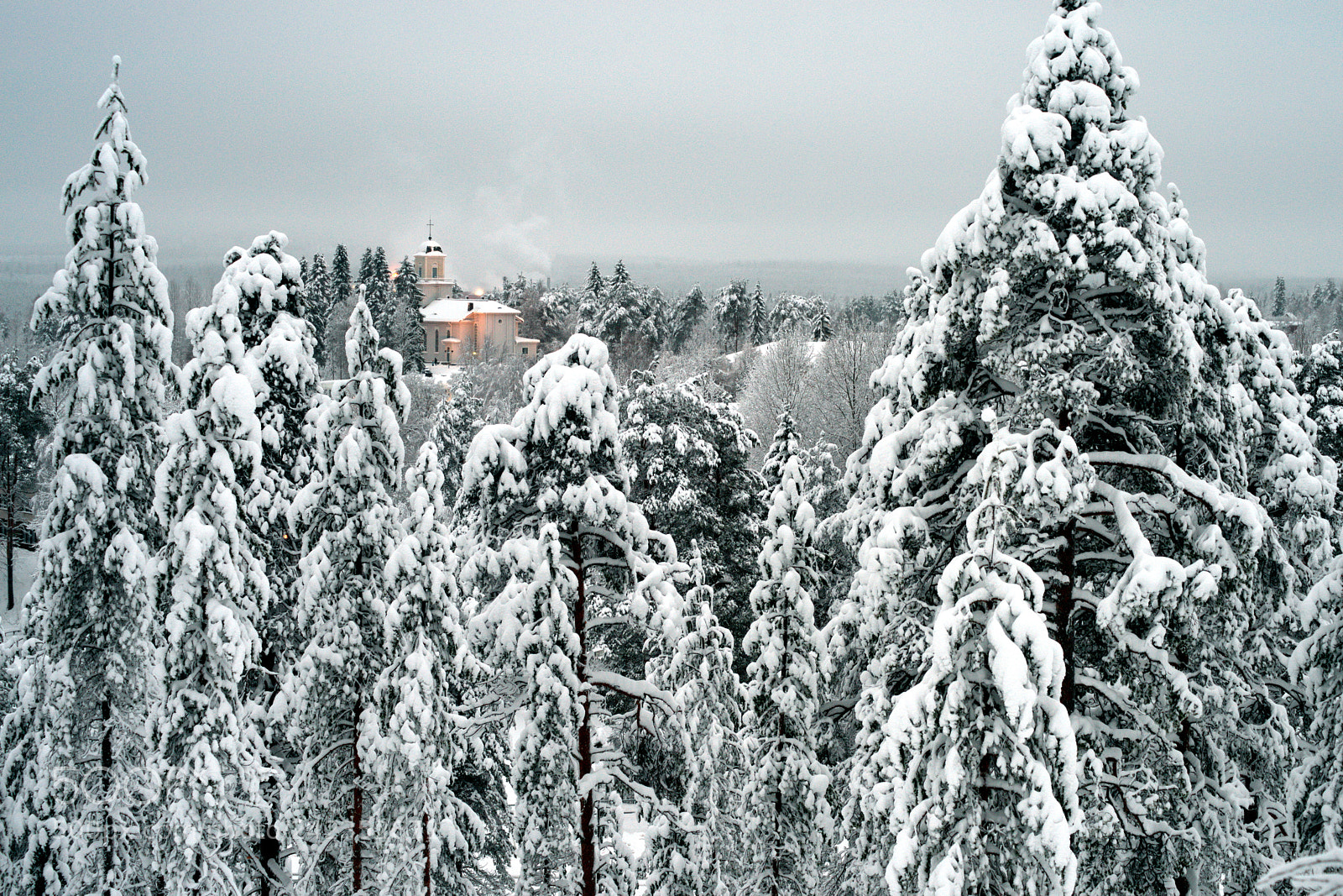 Pentax K-1 sample photo. Taivalkoski church in winter photography