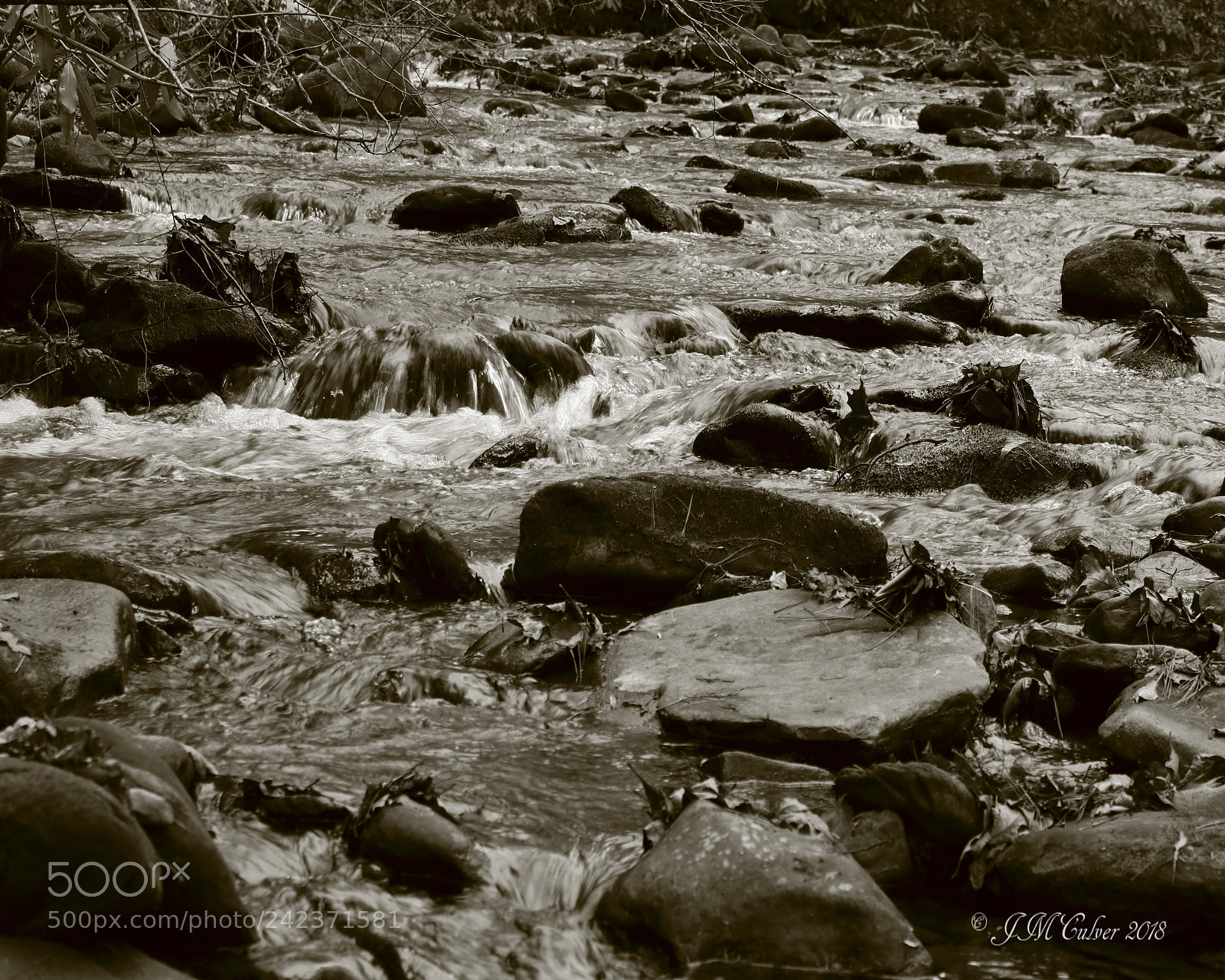 Canon EOS 77D (EOS 9000D / EOS 770D) sample photo. Frogtown creek in monochrome photography