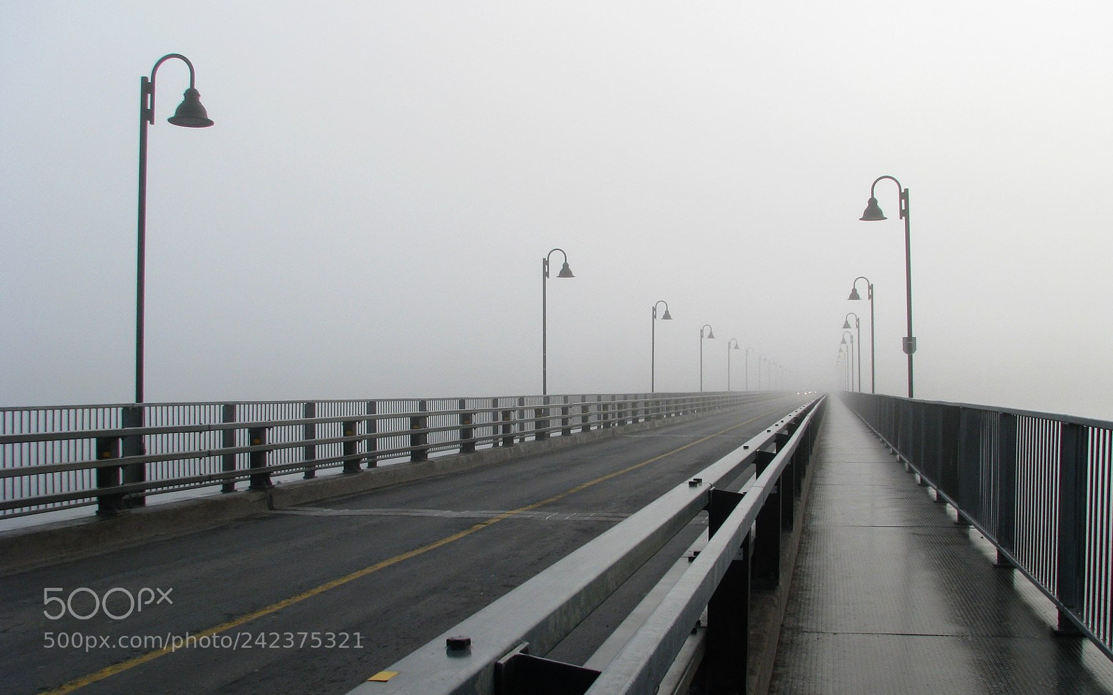 Canon POWERSHOT S5 IS sample photo. Gouin bridge in fog photography