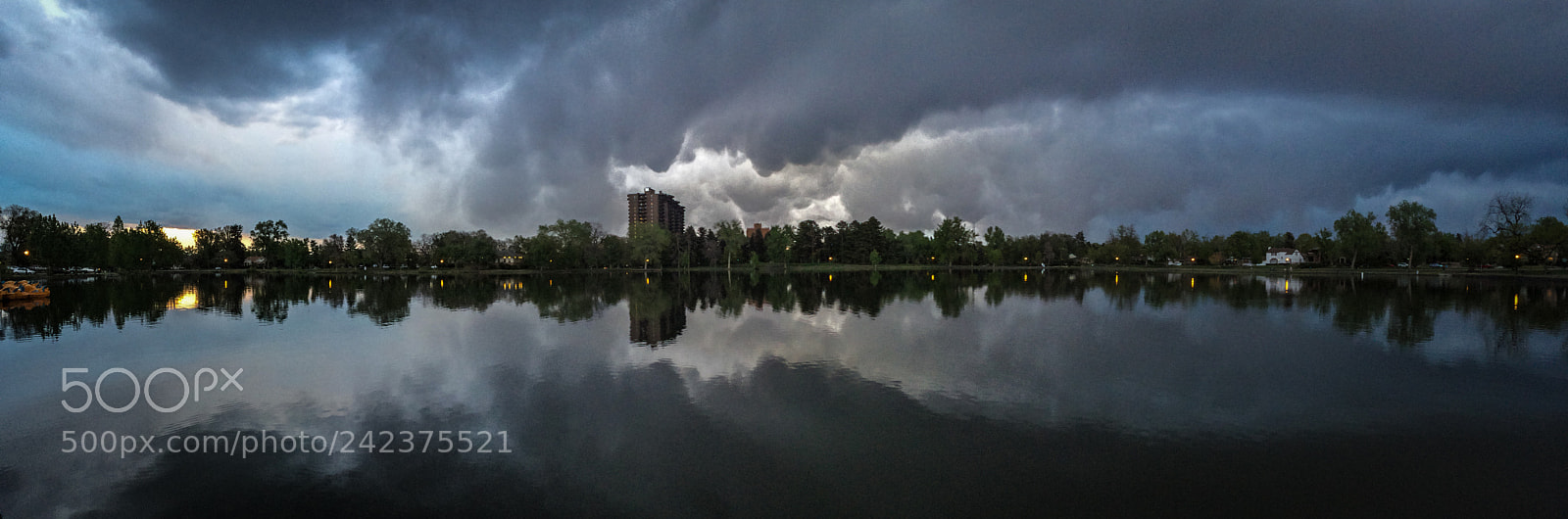 Apple iPhone 5s sample photo. Wash park dusk panorama photography