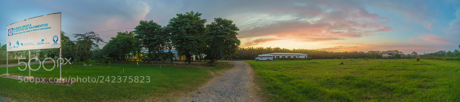 Sony a7R III sample photo. Guatemala clinic sunset panorama photography