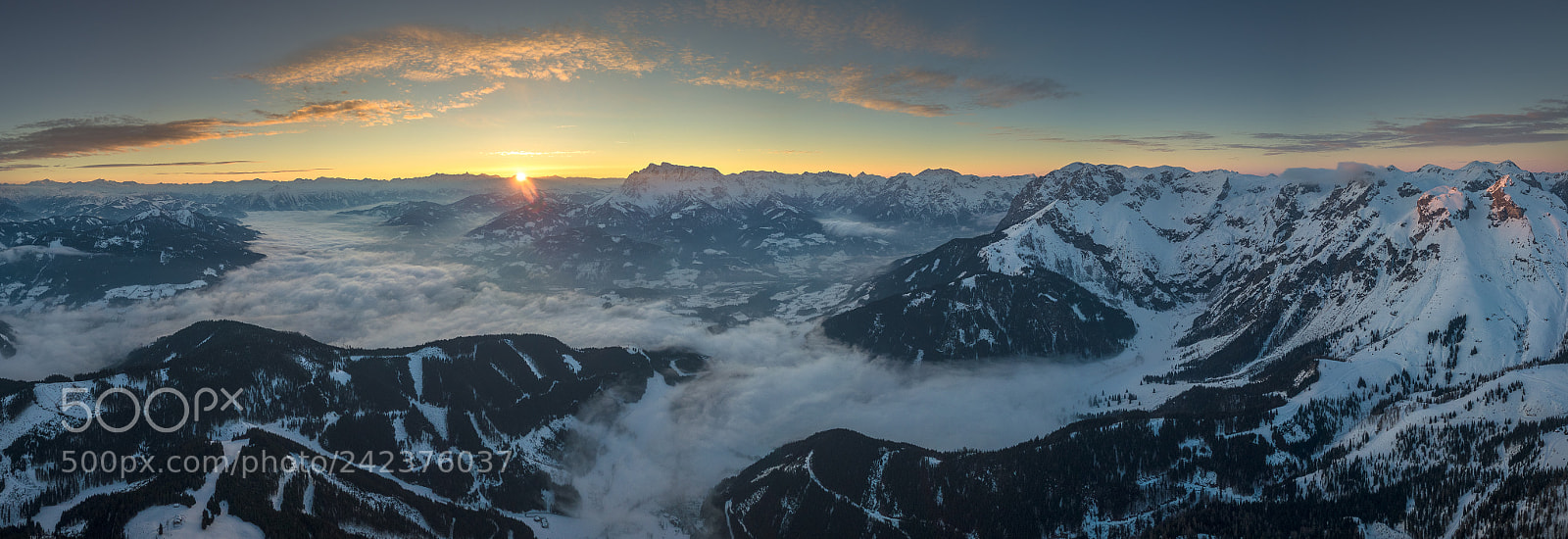 DJI FC220 sample photo. Aerial sunset pano photography