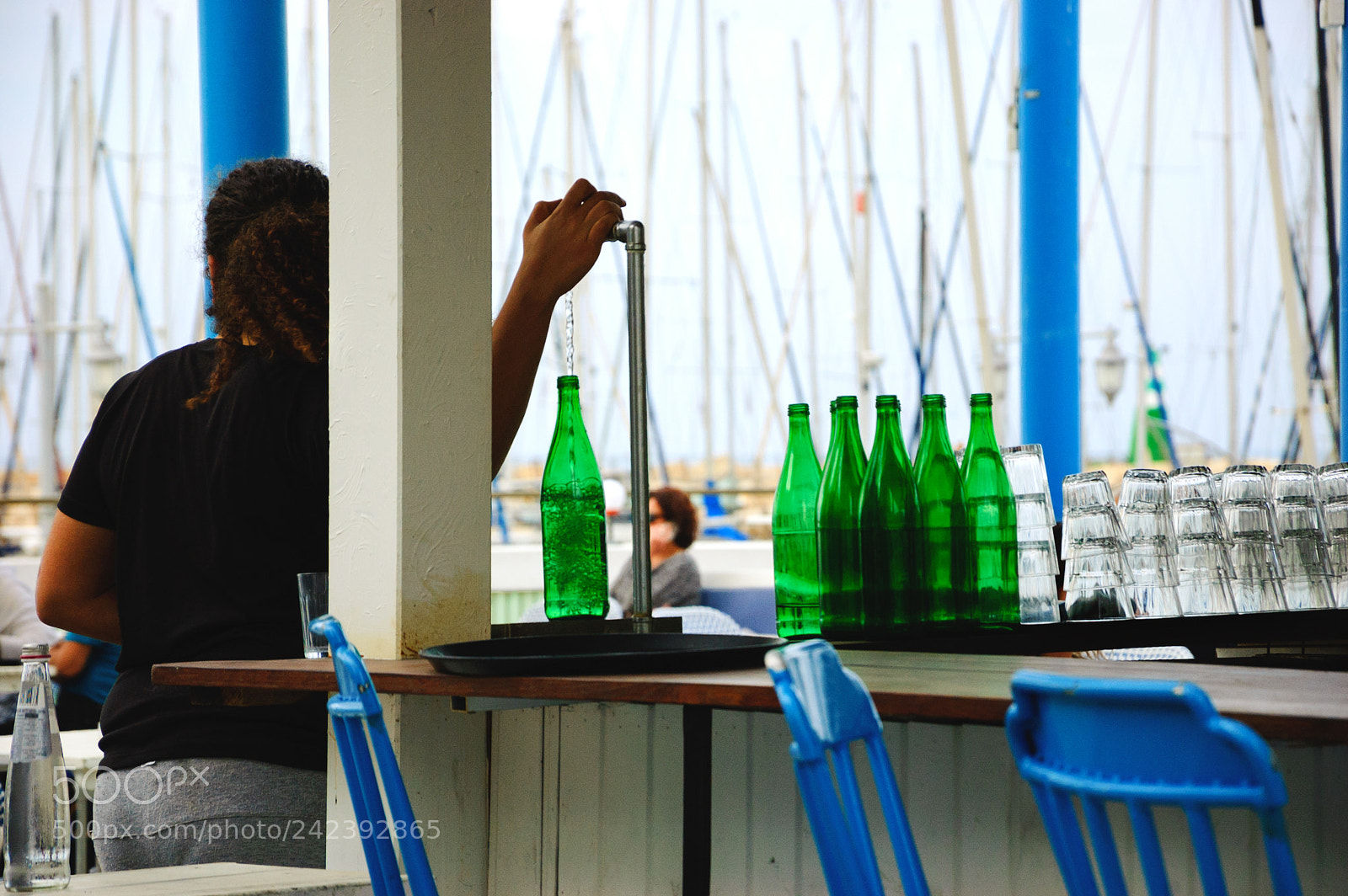 Nikon D40 sample photo. Seaside cafe. tel aviv photography