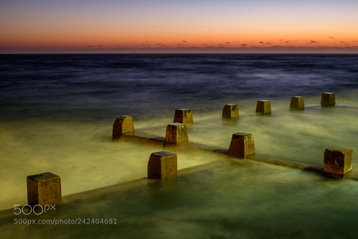 Fujifilm X-T1 sample photo. Coogee pool at sunrise photography