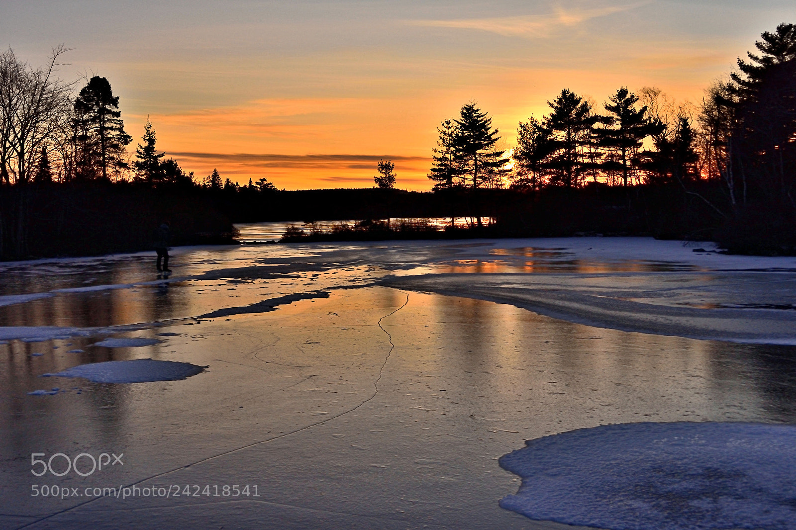 Nikon 1 J5 sample photo. Sunset reflections on icy photography