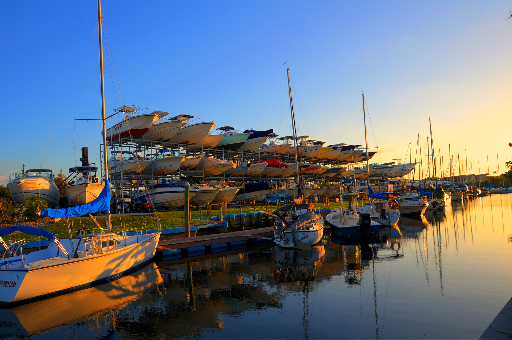 Nikon D300S sample photo. Dunedin marina sunset tonemapped copy photography