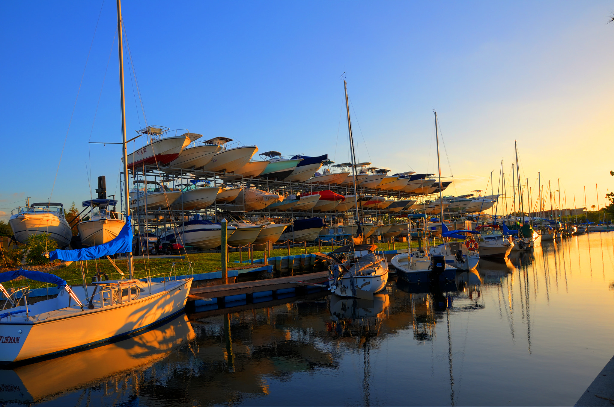 Sigma 17-70mm F2.8-4 DC Macro OS HSM sample photo. Dunedin marina sunset tonemapped copy photography