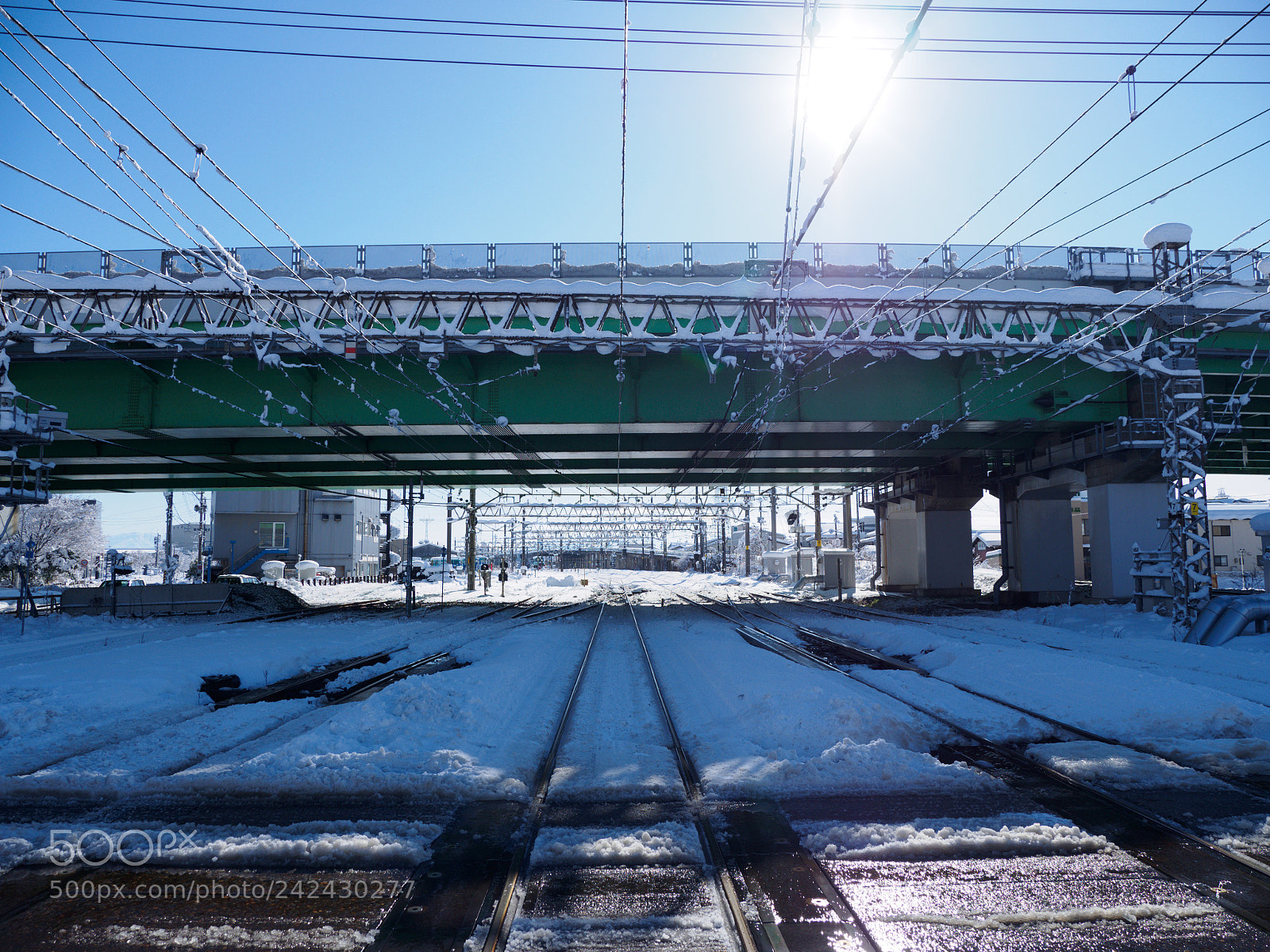 Olympus OM-D E-M10 II sample photo. Railroad snowcovered photography