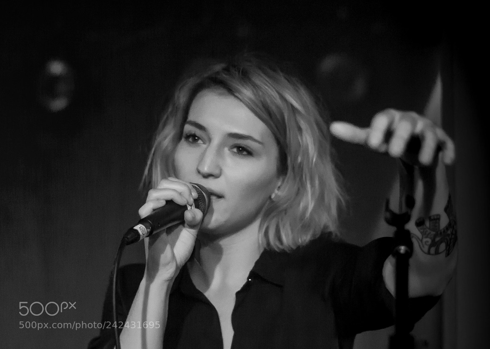 Nikon D3100 sample photo. On stage b&w photography