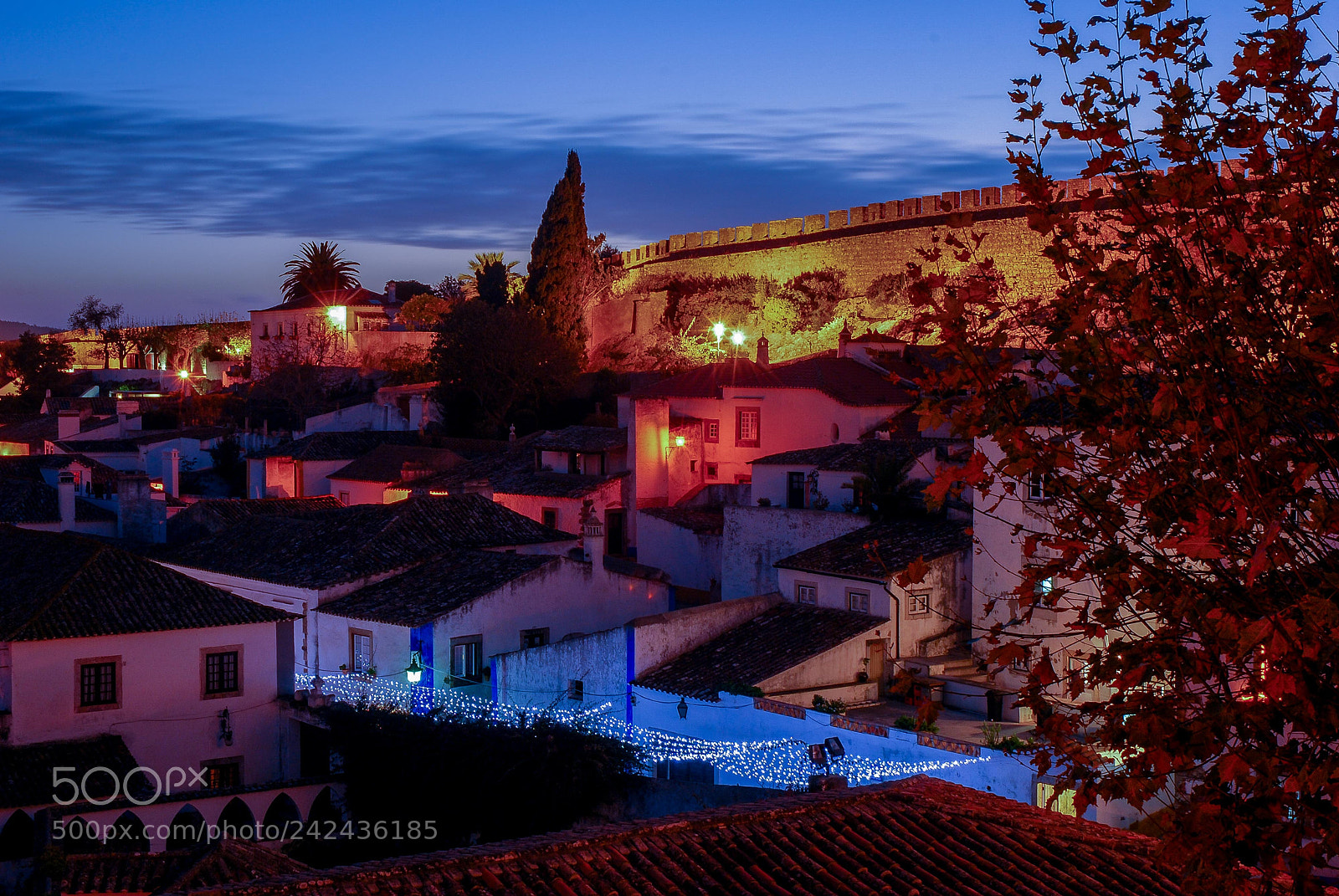 Nikon D80 sample photo. Obidos nocturna photography
