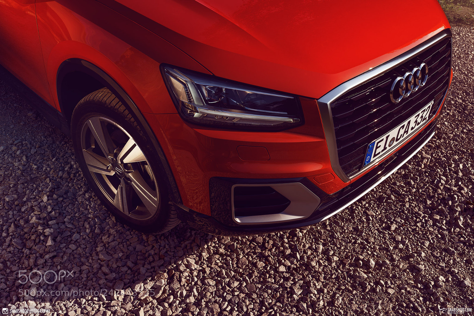 Sony a7 II sample photo. Audi q2 coral orange photography
