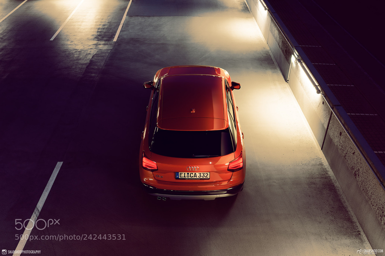 Sony a7 II sample photo. Audi q2 coral orange photography