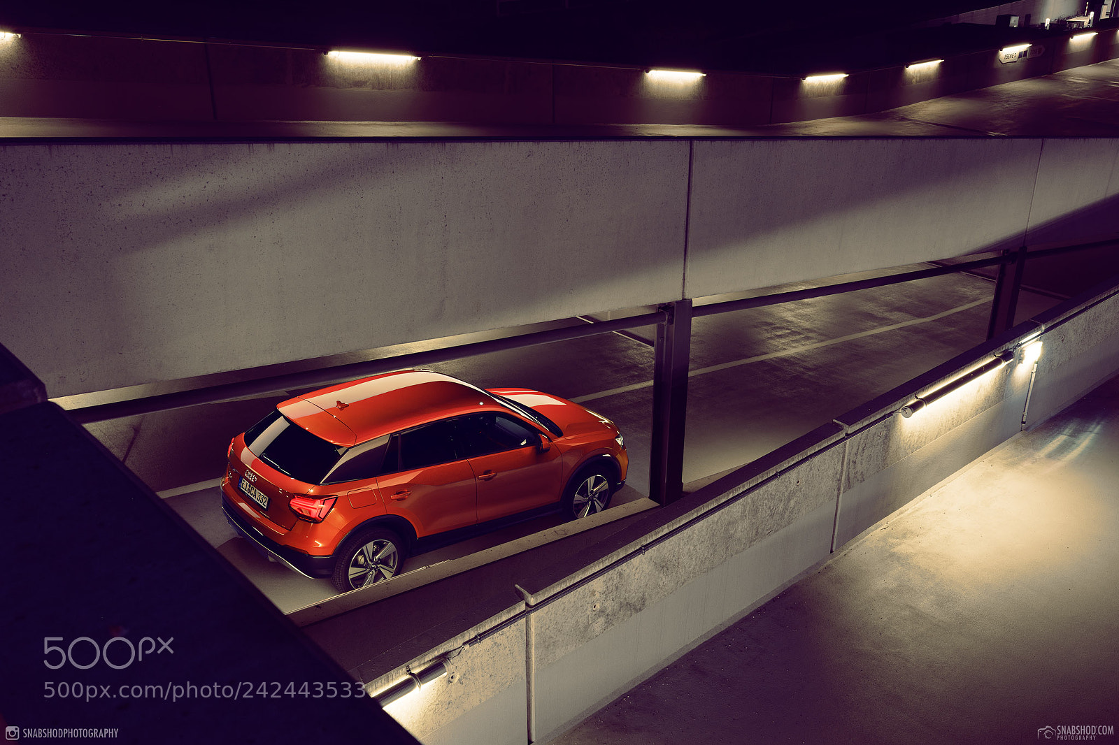 Sony a7 II sample photo. Audi q2 coral orange photography