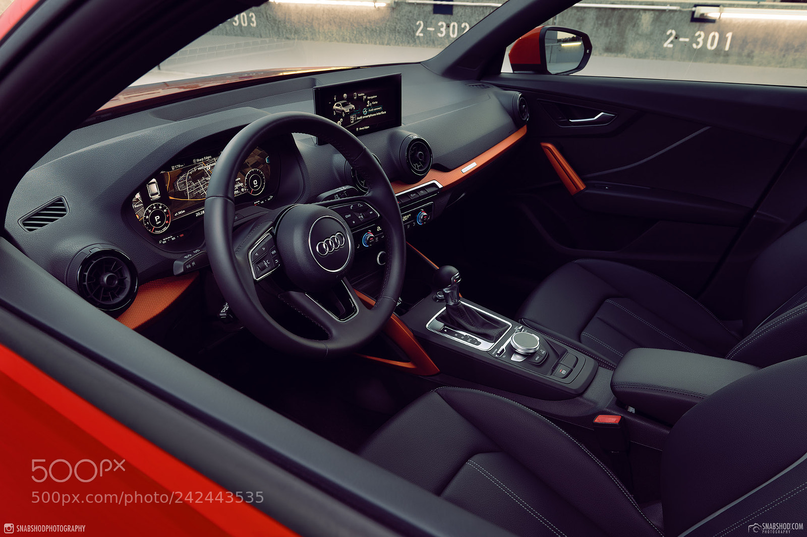 Sony a7 II sample photo. Audi q2 coral orange photography