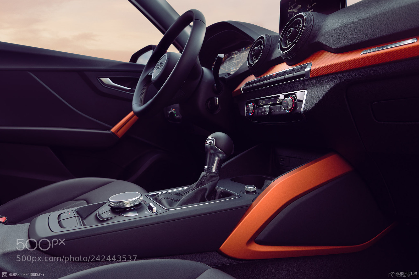 Sony a7 II sample photo. Audi q2 coral orange photography