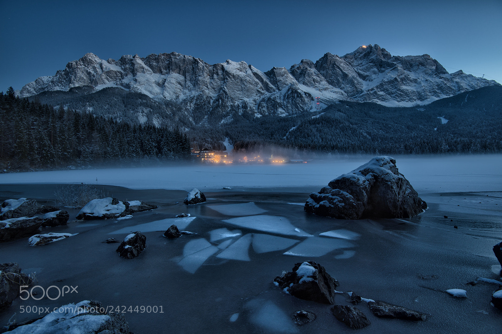 Nikon D850 sample photo. Icy zugspitze after sunset photography