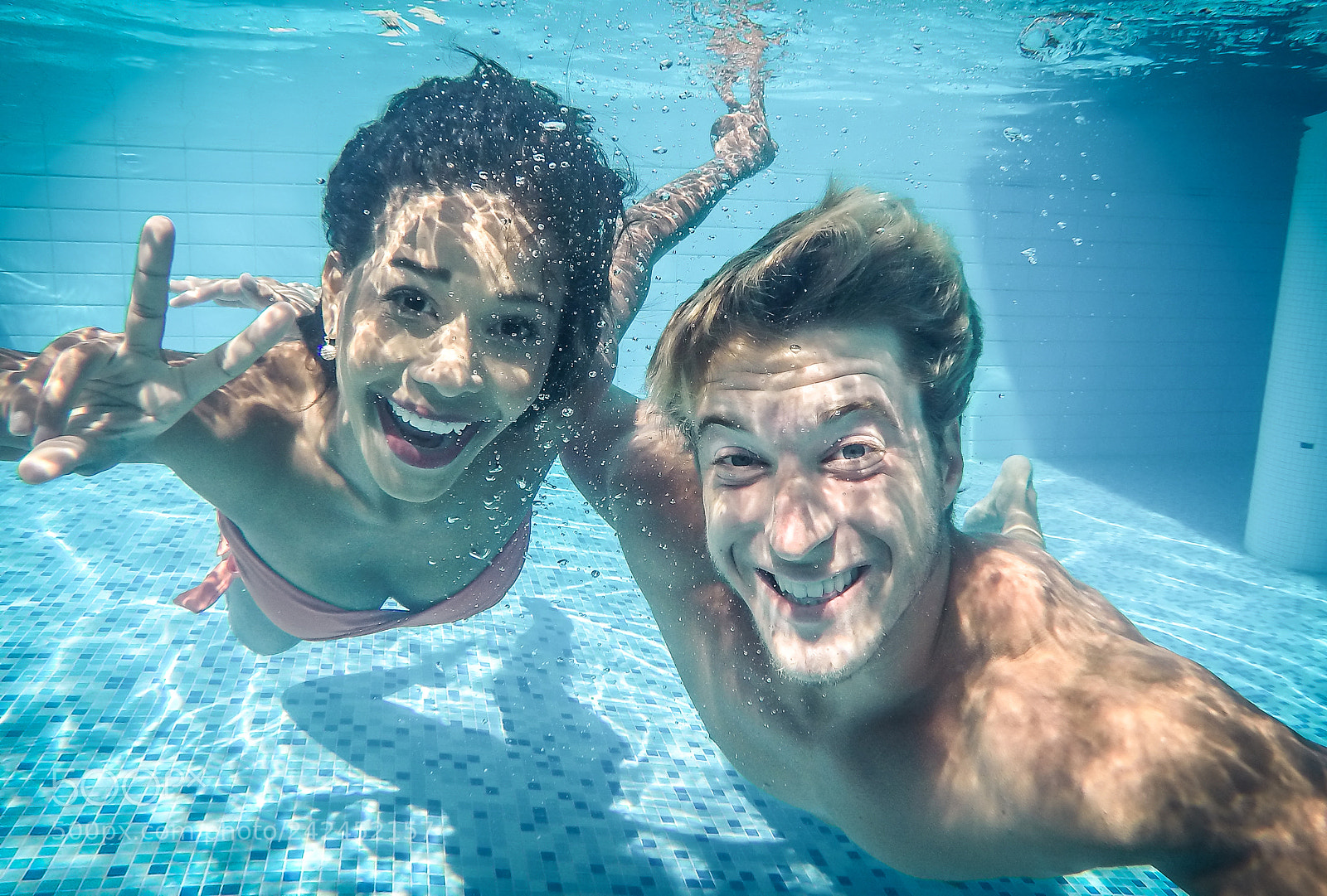 GoPro HERO4 Black sample photo. Happy couple underwater photography