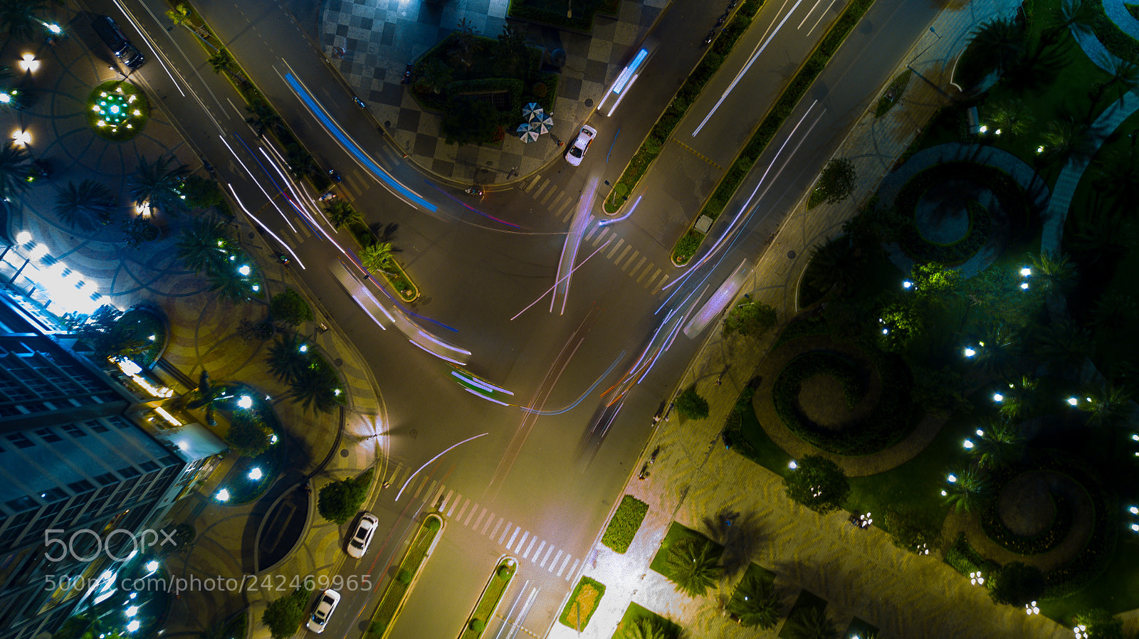 DJI FC220 sample photo. Junction lights photography