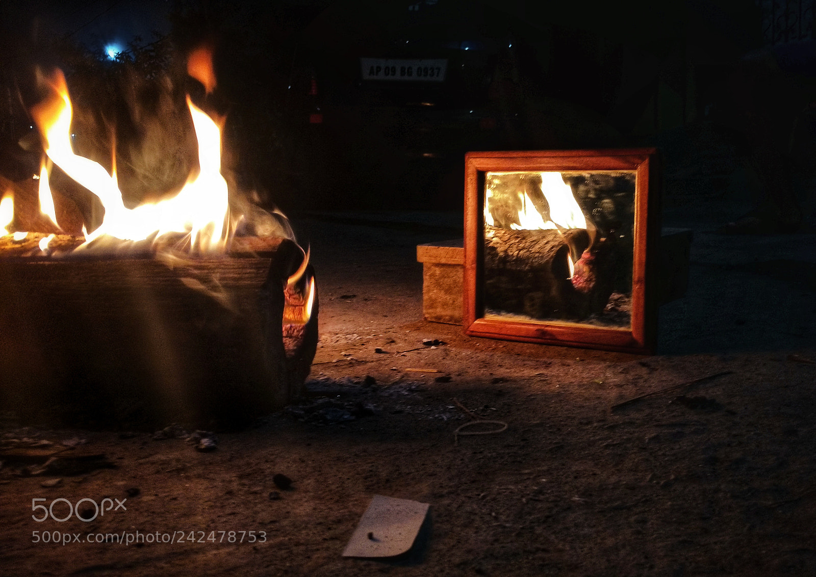 Motorola Moto X Play sample photo. Fire mirror photography