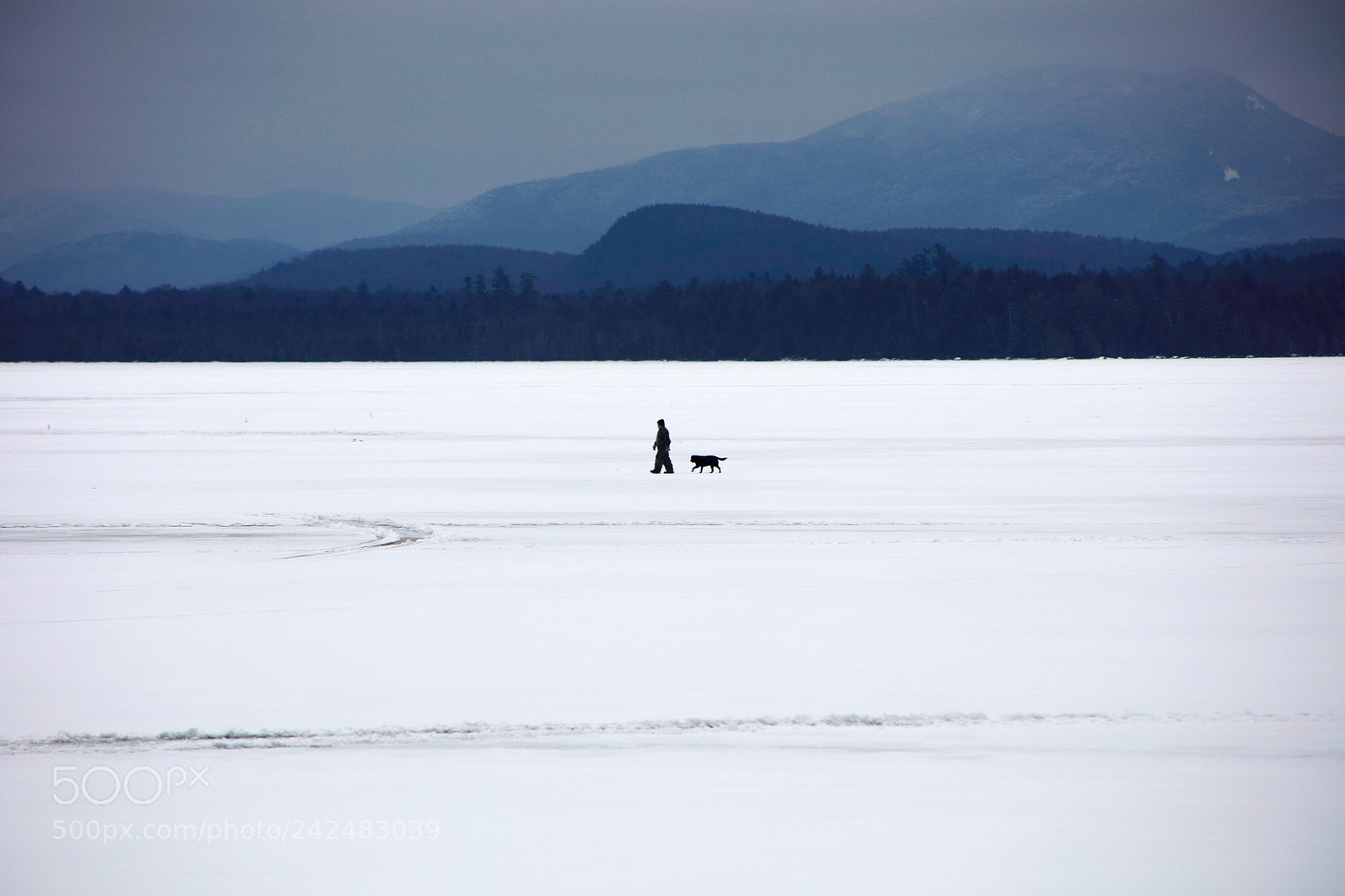Canon EOS 5DS R sample photo. Walking on frozen lake photography