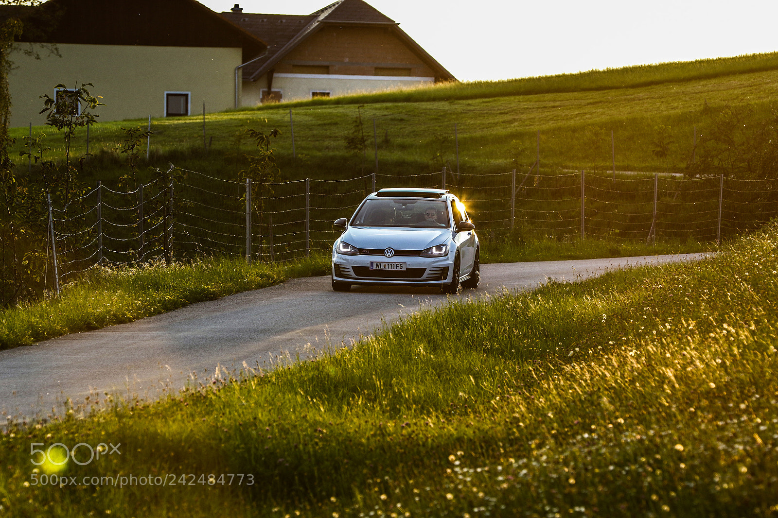 Canon EOS 7D Mark II sample photo. Golf 7 gti sunset photography