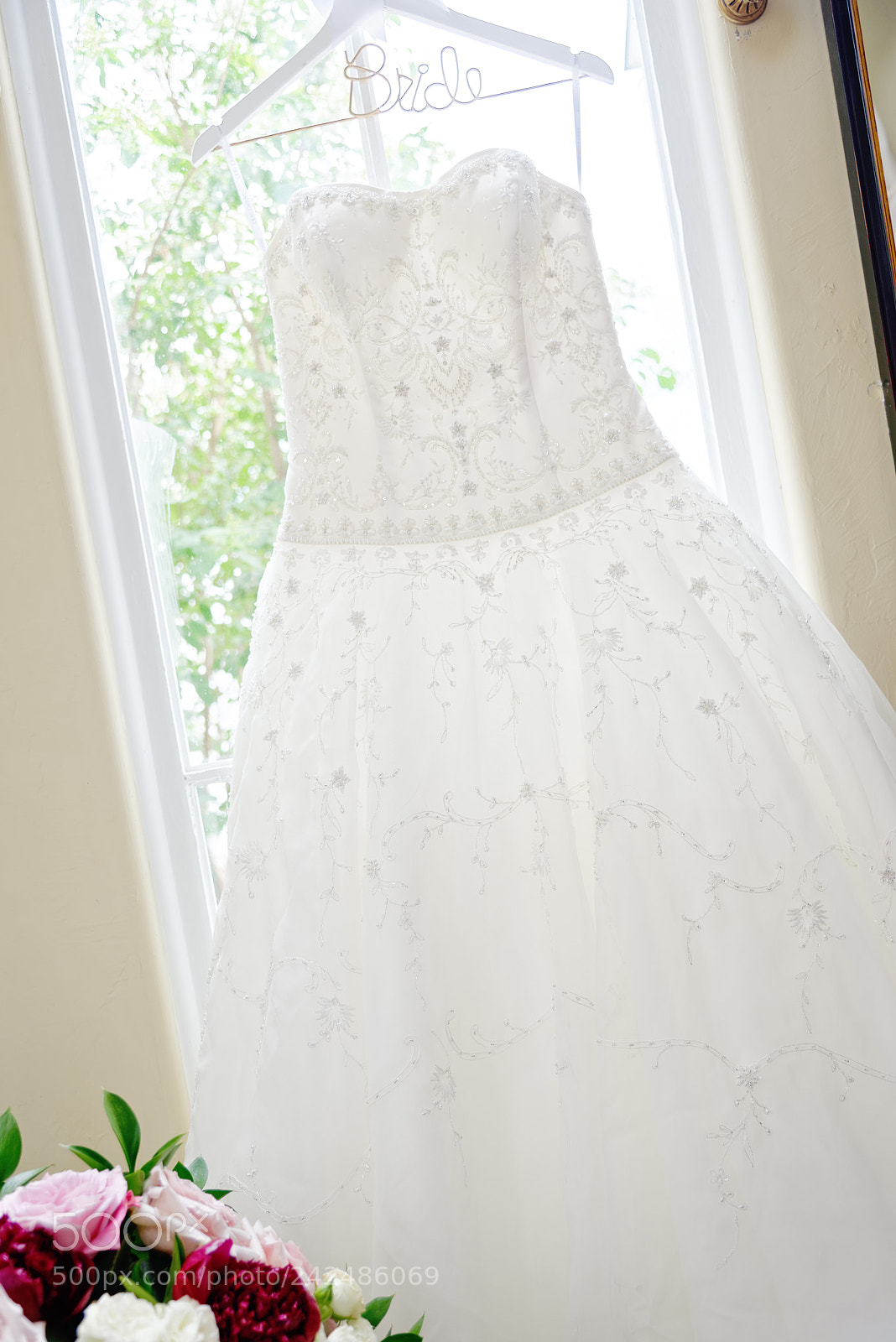 Nikon D800 sample photo. Window wedding dress photography