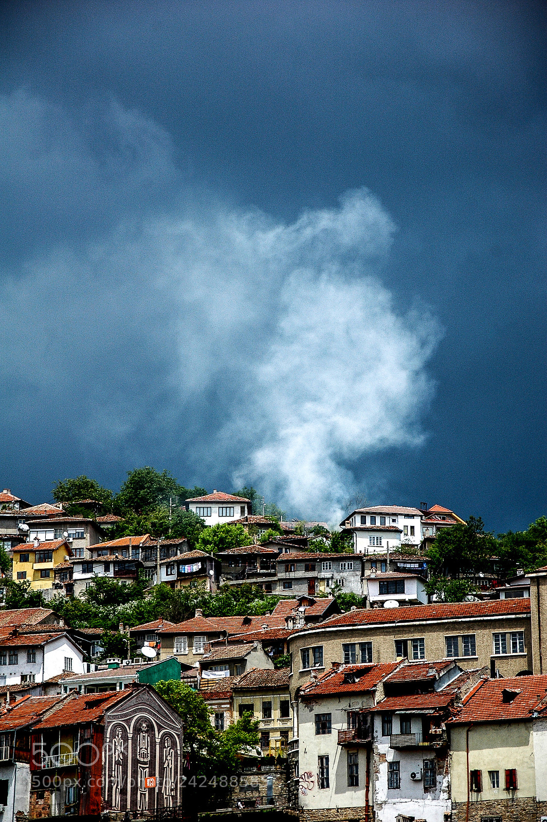 Nikon D70s sample photo. Houses, smoke & sky photography