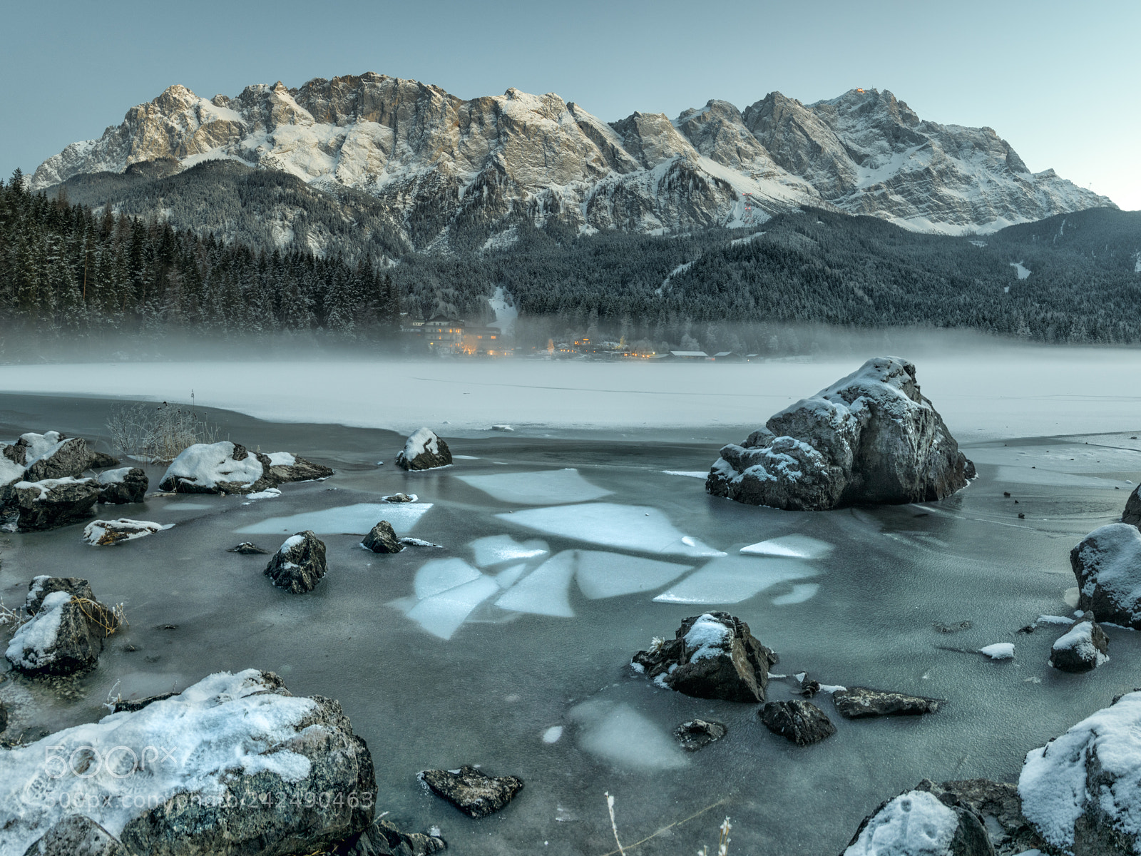 Nikon D850 sample photo. Rocks ice and zugspitze photography